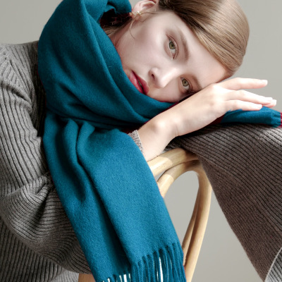 Écharpe de marque 100% laine pour femme, Pashmina Long, épais, chaud, doux, solide, châles et enveloppes en laine de mongolie intérieure, hiver