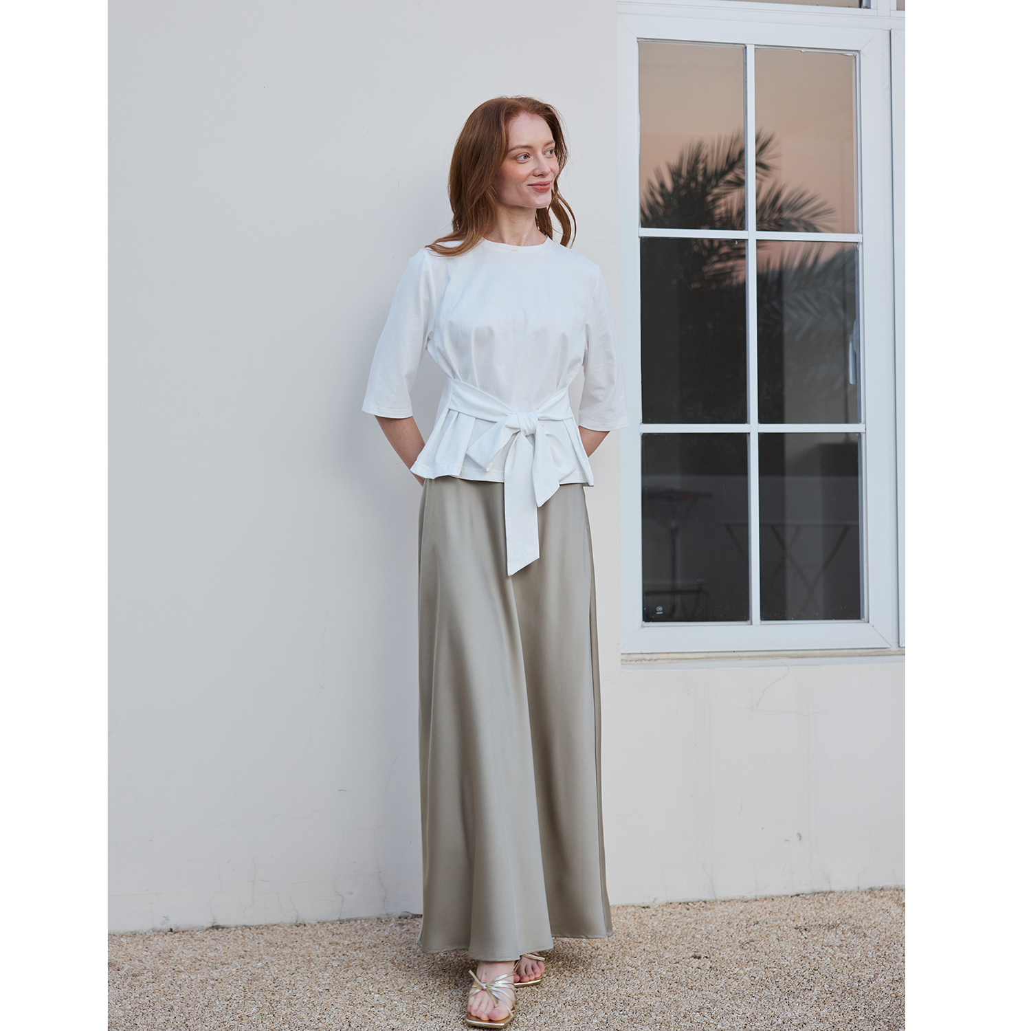 Jupe en satin pour femme AP 2026, printemps et été, couleur unie, haute qualité