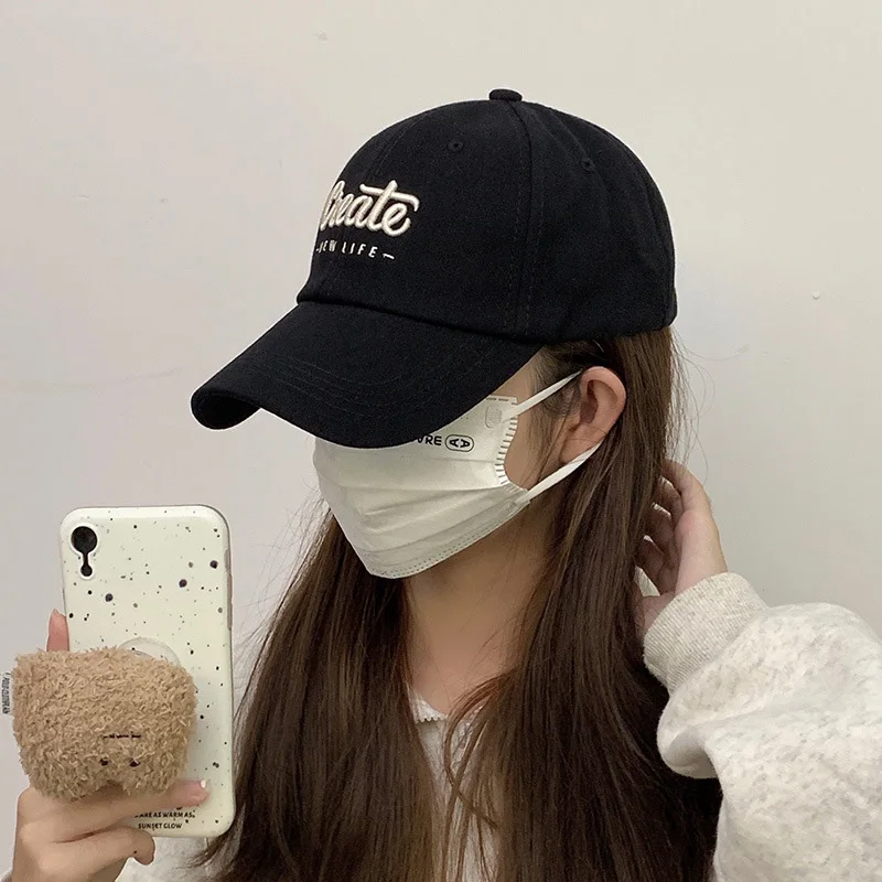 Casquette de baseball tendance avec lettres, unisexe, en coton, couleur unie, casquette à visière, bonnet hip-hop pour fille, réglable, visière de soleil d'extérieur, кепка Gorra