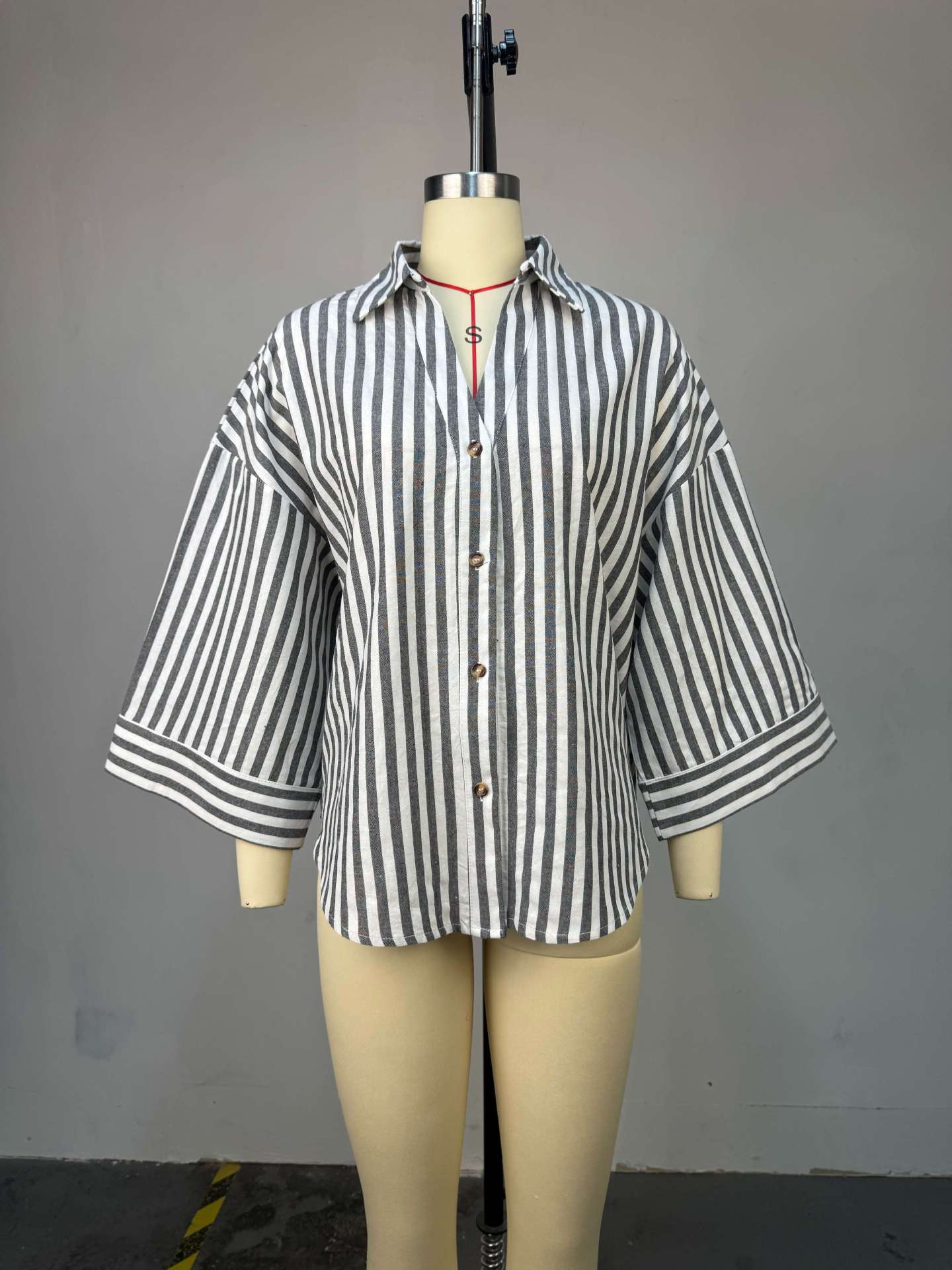 Femmes haut chemisiers chemise col rabattu manches longues hauts rayé Y2k Streetwear élégant épissure chemises décontracté travail ample automne