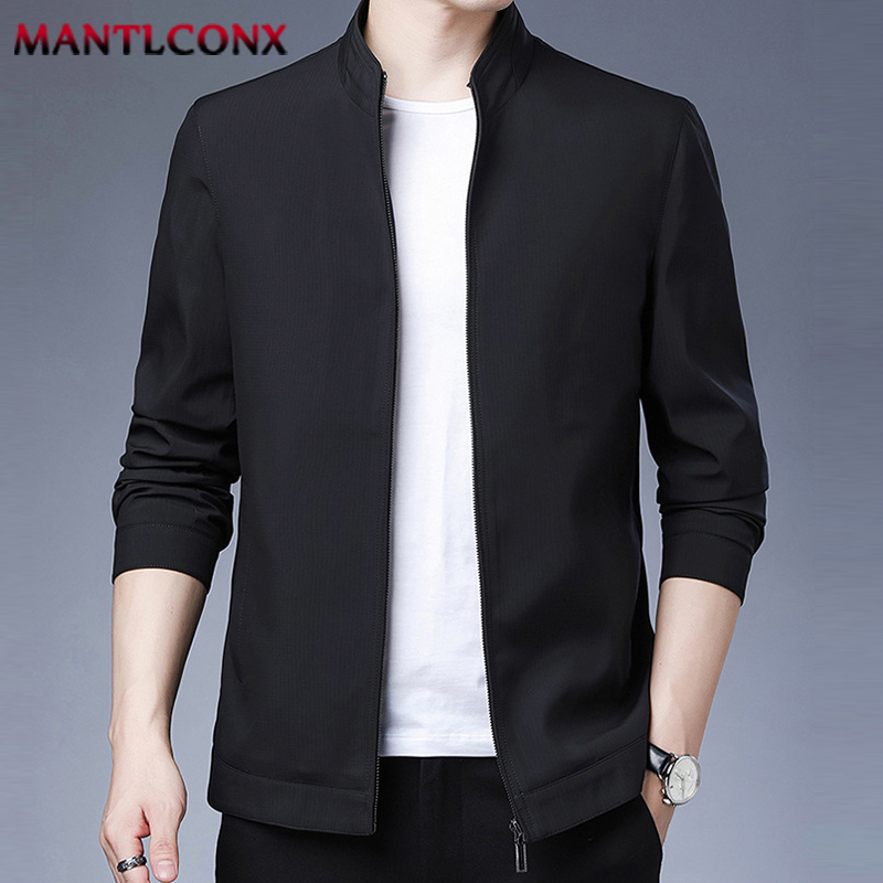 Printemps vestes sociales pour hommes couleur unie col montant ample décontracté hommes veste affaires bureau robe manteau mâle vêtements plus récent
