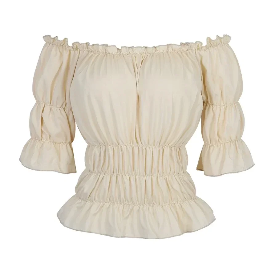 Chemise médiévale Renaissance pour femmes, Chemise victorienne pour filles, gothique rétro paysanne, chemisier à épaules dénudées, haut résistant, Costume