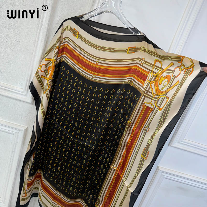 Robes d'été WINYI, robes sexy pour femmes africaines, taille unique, imprimé bohème, vêtements de plage, robes de soirée, kaftan femme, vêtements de plage musulmans.