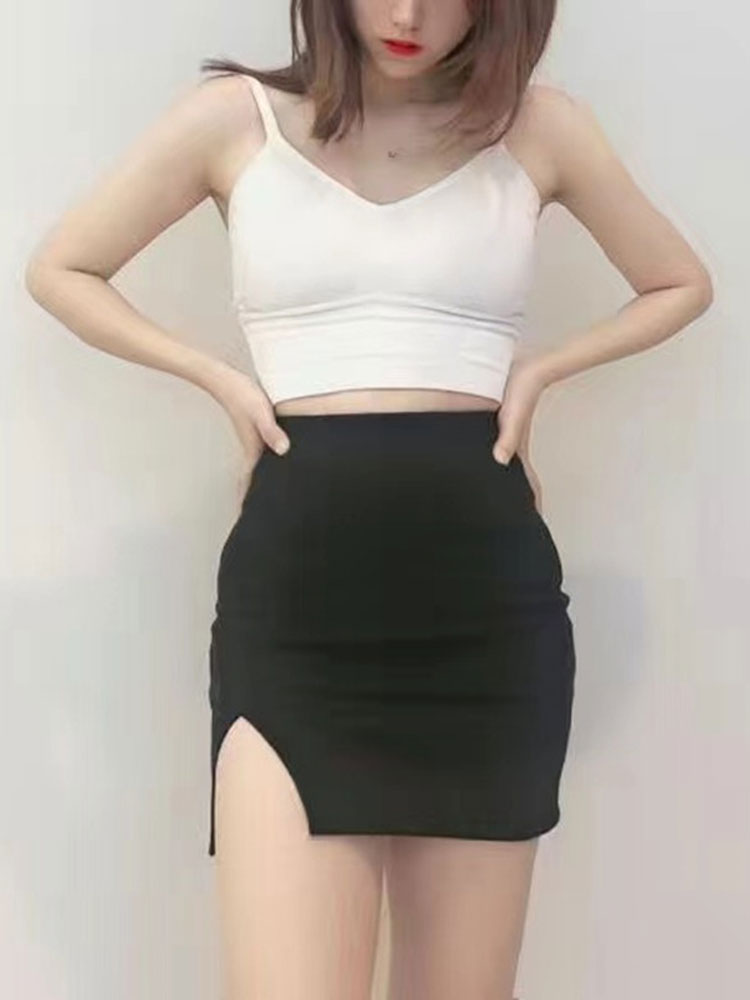 Jupe taille haute pour femme avec fente, jupes pour femme, body mince, tenue de boîte de nuit, été sexy, GT Hip, Allure
