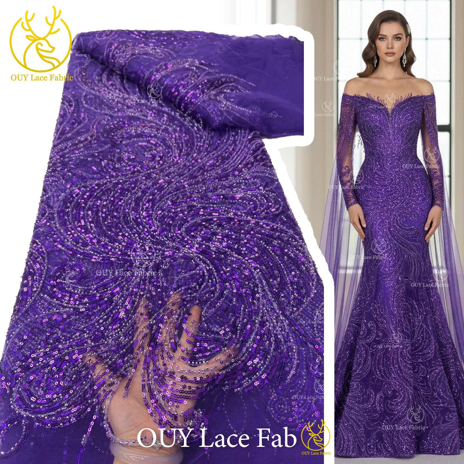 Tissu de dentelle perlée africaine tendance pour marié, dentelle en tulle et maille française nigériane à sequins 2026 pour robe de mariée et de soirée pour femme, couture