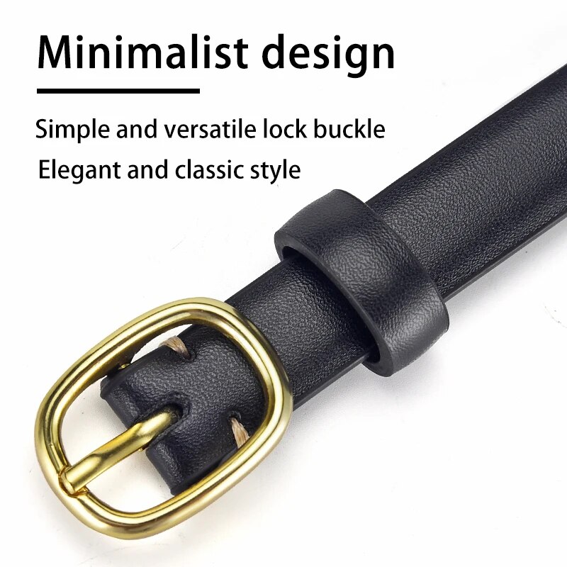 Ceinture en cuir PU souple pour femme, ceinture fine polyvalente, ceinture en jean, cadeau pour petite amie, tendance, or, mode décontractée