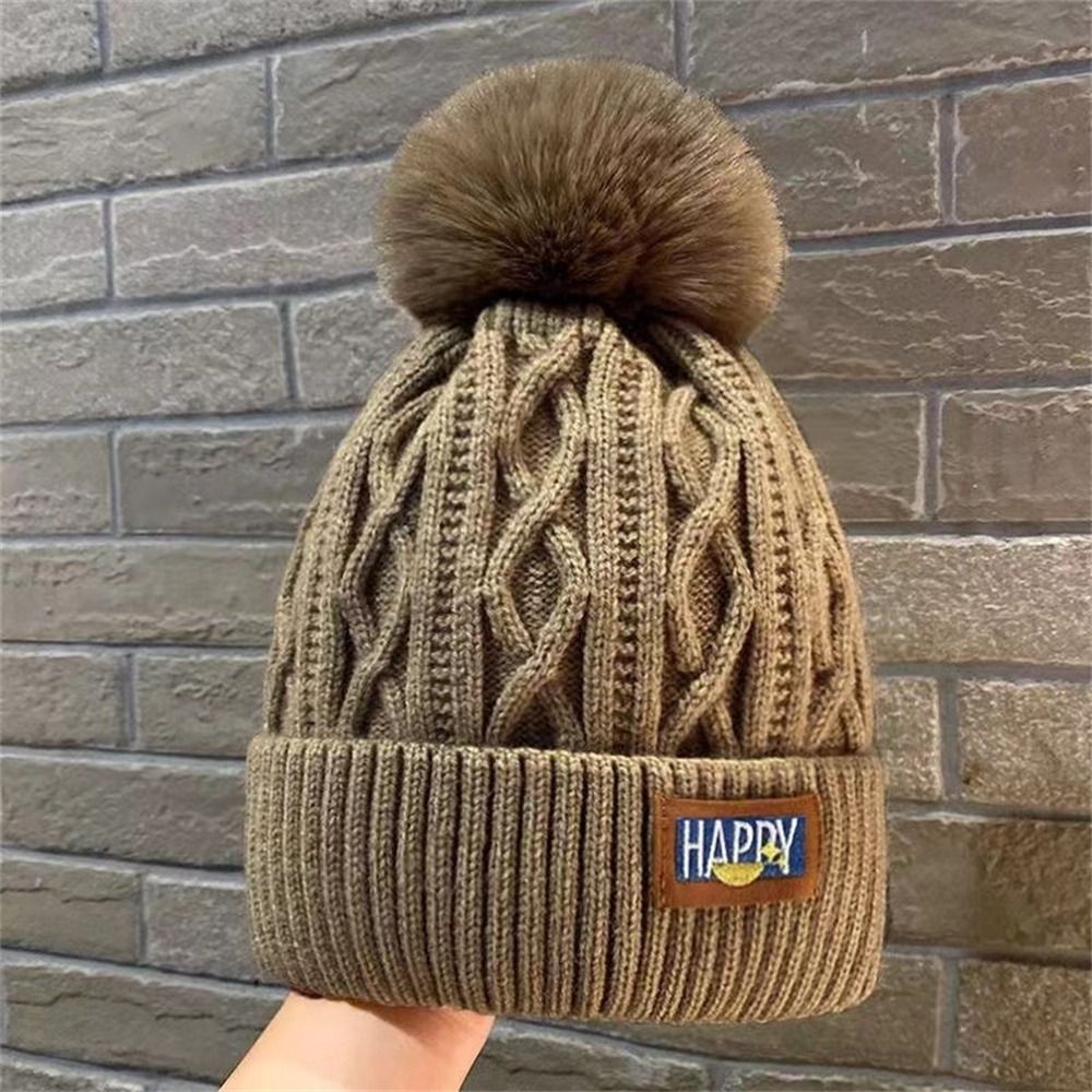 Chapeau d'hiver épais élégant garder au chaud bonnet chapeaux casquette tricotée femmes pompons chapeau Protection des oreilles