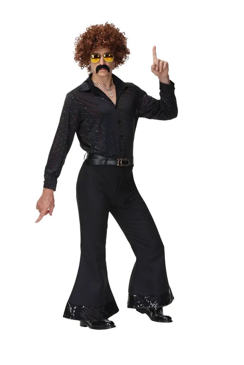 Costume de Couple Disco des années 70, Costumes de Cosplay d'halloween, Costume Hippies Vintage des années 80 pour hommes et femmes, tenues de fête de Festival de musique