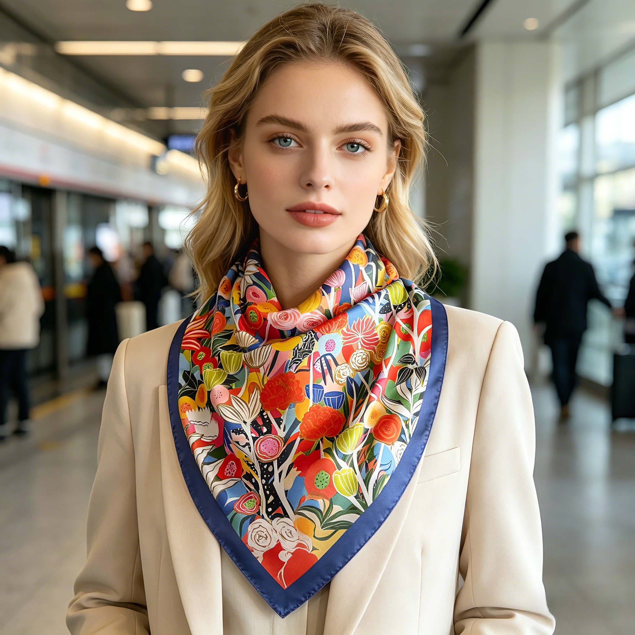 Nouveau Foulard Carré Designer 2026 pour Femme, Châle en Satin, Hijab, Bandeau Cheveux, Foulard de Poignet, Foulard de Tête de Luxe, Écharpe