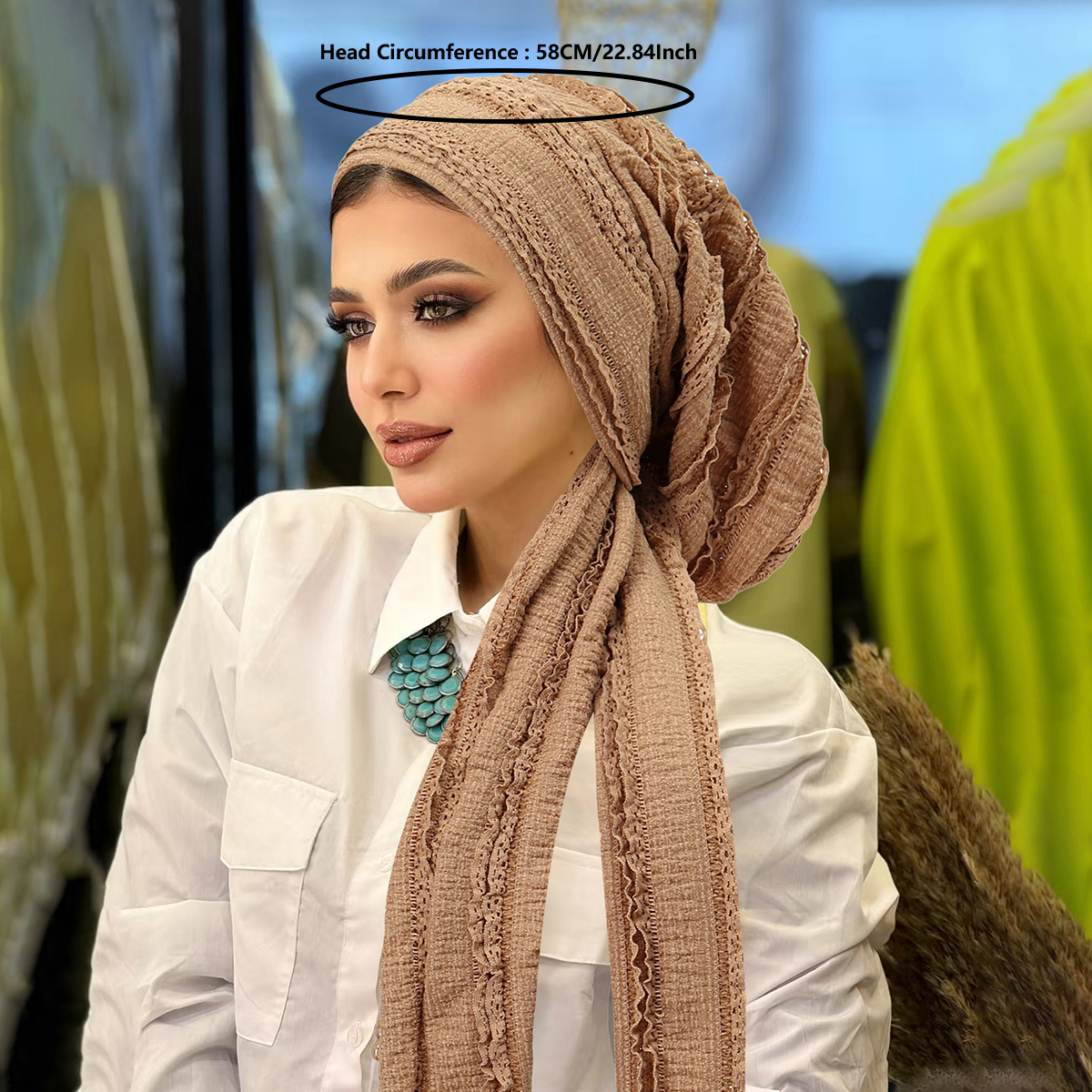 Couleur unie froissé femmes Hijabs doux extensible musulman Turban chapeaux foulard dame Bandana casquettes sous-écharpe islamique perte de cheveux casquette
