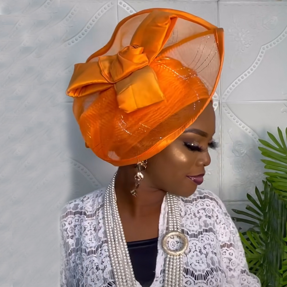 Casquette turban en voile rétro pour femme, chapeau exagéré, couvre-chef africain, bonnet musulman, pièce de sauna, fête