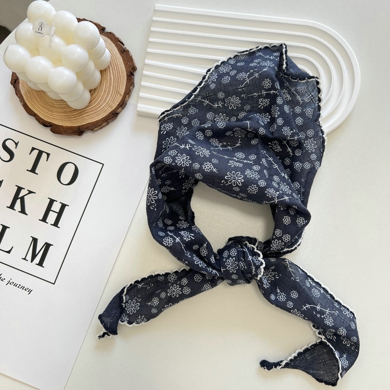 1 pièce Nouveau Foulard de cou à motif floral, Châle d'été, Bandeau triangulaire pour cheveux, Bandeau, Foulard, Bandeaux pour cheveux, Bandanas, Ruban pour cheveux pour Femme