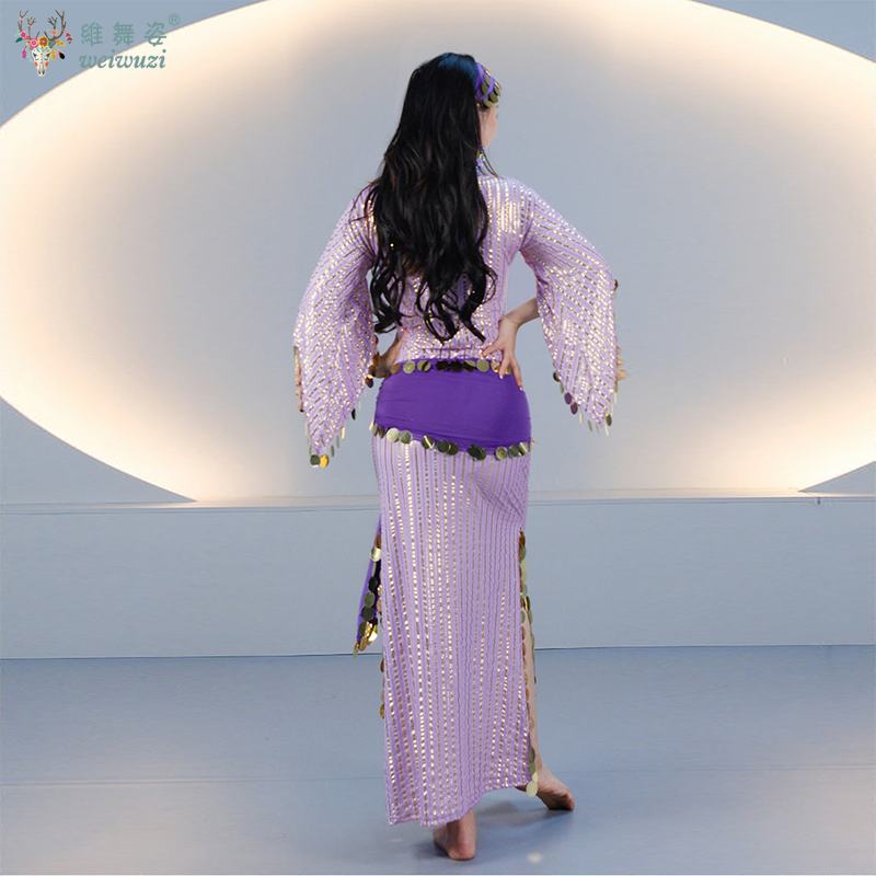 Robe de danse orientale pour femmes, style Shaabi Baladi Saidi, avec de grandes paillettes, costume de scène, vêtements de compétition de danse orientale