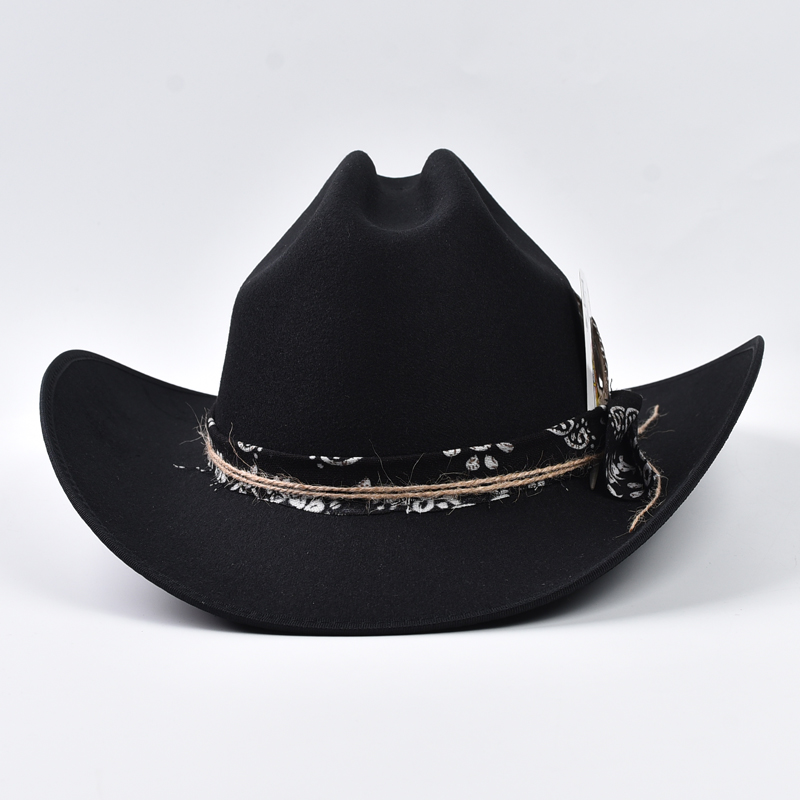 Chapeau de Cowboy occidental fait à la main pour femmes, chapeau de Cowgirl Vintage à gros bord, Cloche pour hommes, casquettes d'église