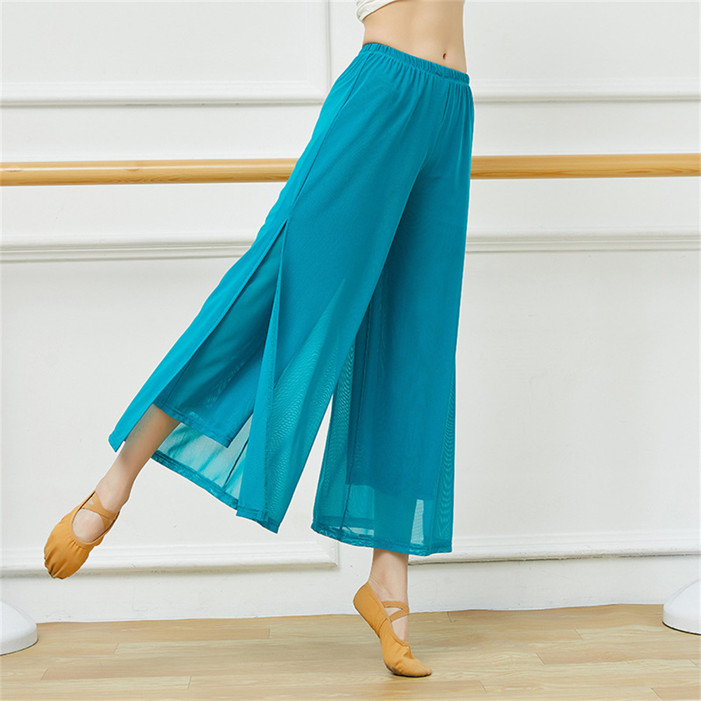 Pantalon de sport à jambes larges pour femmes, double couche, maille, danse, fitness, vêtements longs pour adultes, mode, nouveau