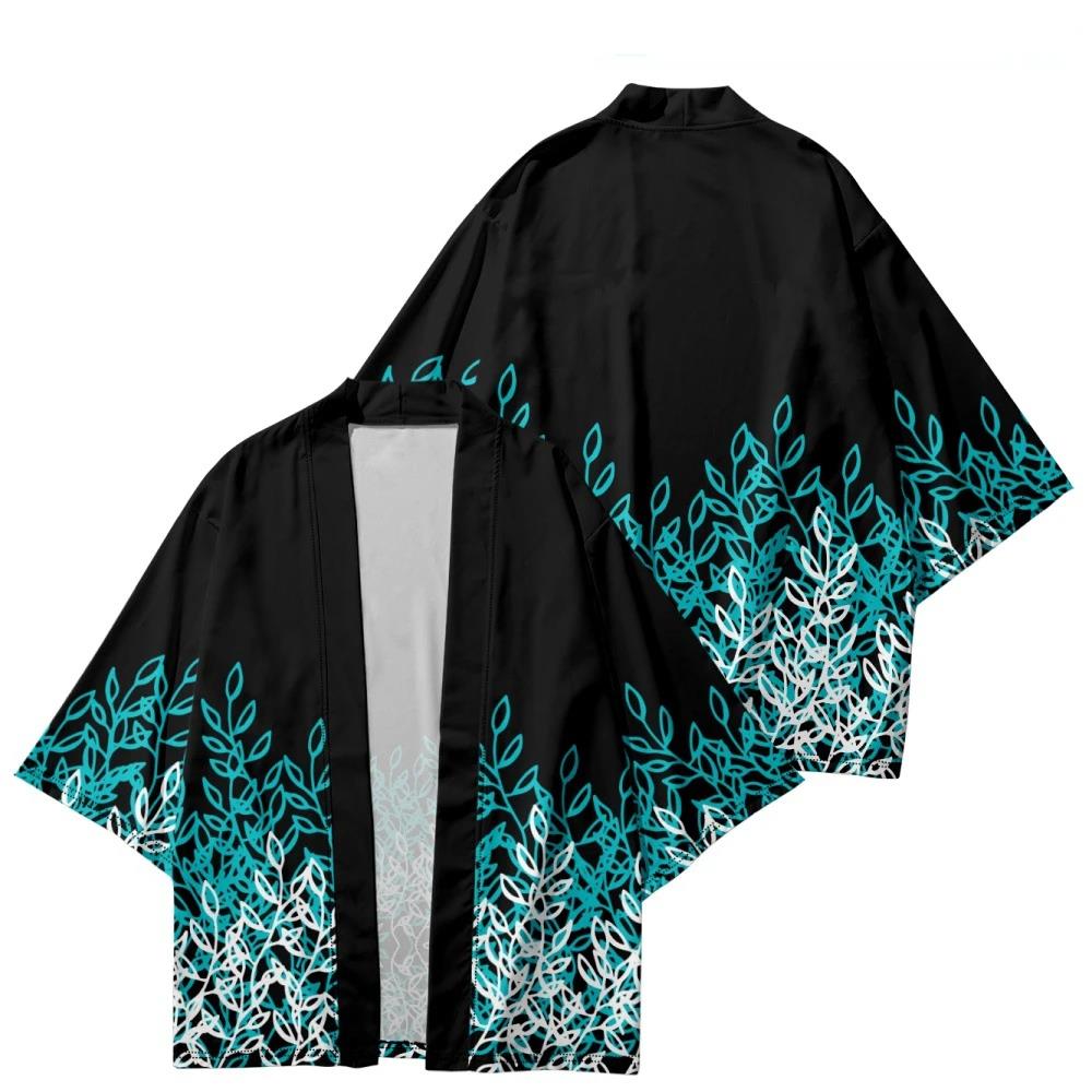 Kimono d'été pour femme à imprimé floral, chemise hawaïenne de plage tendance pour homme, cardigan à motif Sakura, peignoirs kimono Yukata Haori