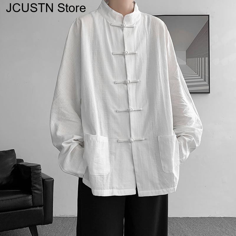 Vêtements Traditionnels Chinois en Coton Hanfu Amélioré, Haut Qipao, Vêtements d'Extérieur Décontractés, Chemise de Grande Taille, Vestes Kungfu, Automne et Printemps