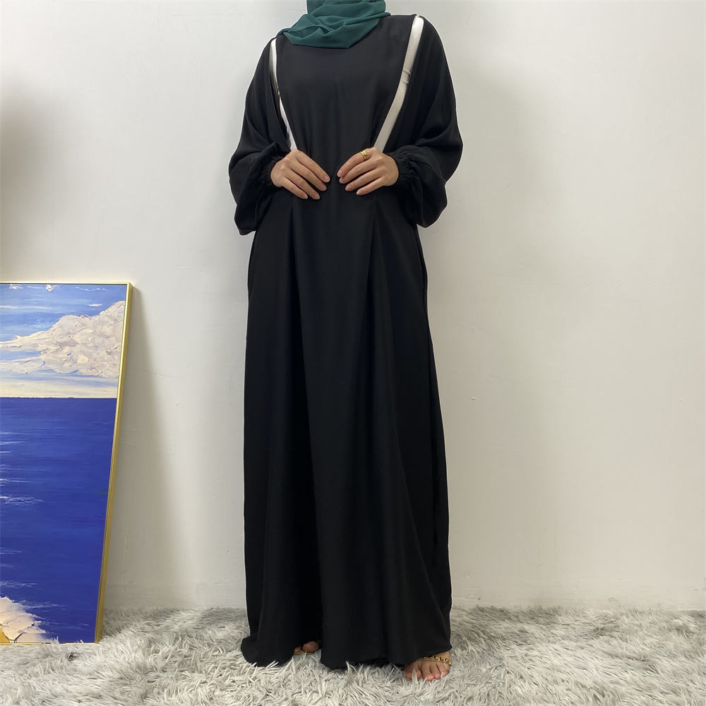 Robe longue ajustée à manches longues pour l'allaitement, style musulman, mode Dubaï Moyen-Orient, vêtement islamique populaire pour femme