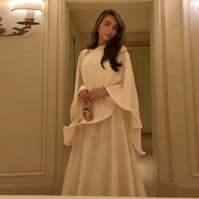 Ensemble Robe et Châle Élégant et Rétro pour Femme, Style Romantique et Gracieux, Idéal pour Rendez-vous, Printemps-Été, Tenue de Soirée Formelle et Urbaine Sophistiquée