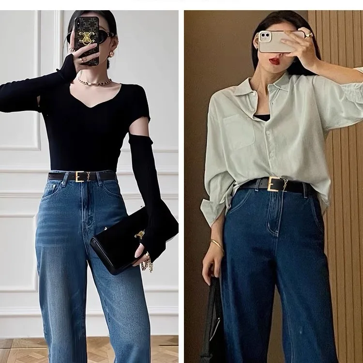 Ceinture en cuir noir Simple à la mode pour femmes, offre spéciale de la saison, nouveau Style, ceinture décorative en Denim polyvalente pour dames de haute qualité