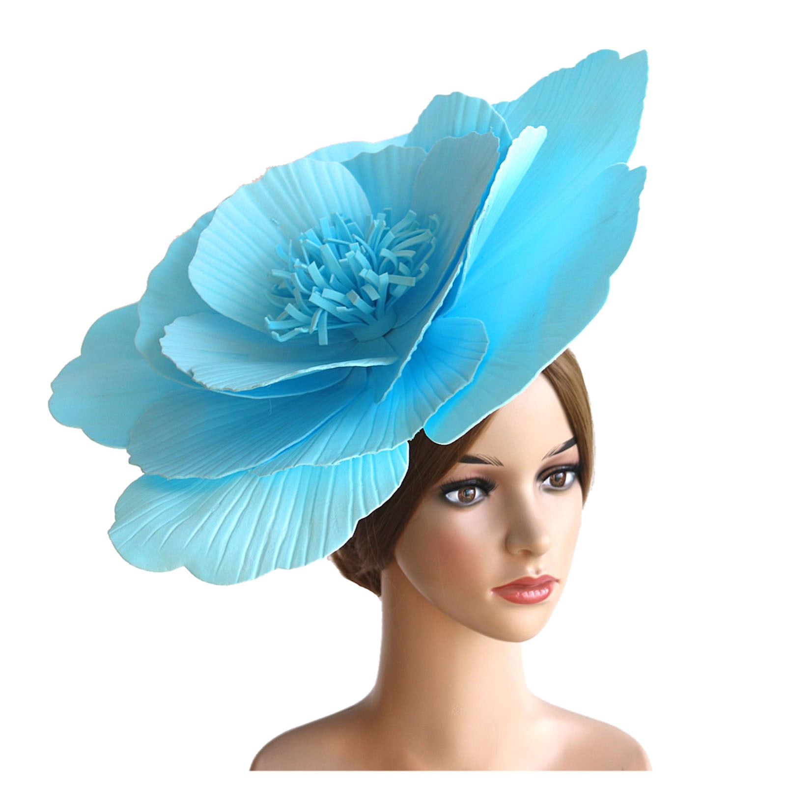 Grand bandeau à fleurs pour femmes, chapeau fascinateur, maquillage de mariée, séance Photo, coiffure, fête de thé, mariage, Cocktail, accessoires pour cheveux