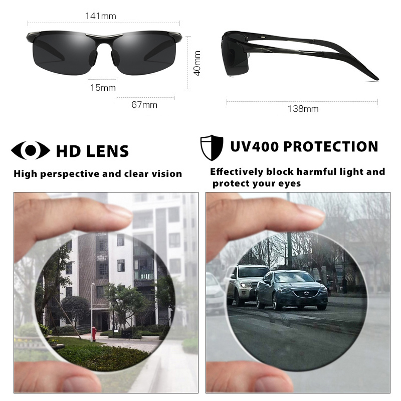 Lunettes de soleil polarisées de luxe en aluminium 2026 pour homme, vision jour et nuit, anti-éblouissement, pour la conduite, Oculos De Sol Masculino