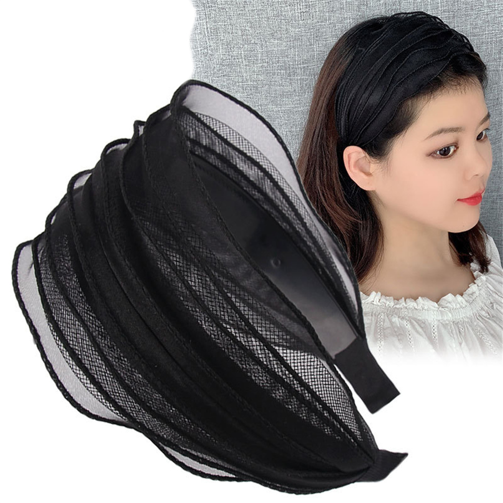 Large femmes bandeau solide dentelle Turban solide élastique bandes de cheveux accessoires de cheveux bandeau pour femmes filles coiffure livraison directe cadeau
