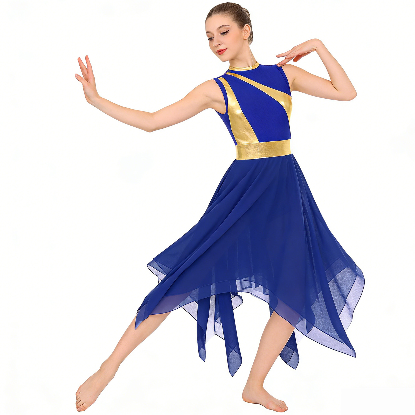 Robes de ballet lyrique pour femmes, Costumes de danse de culte, ourlet irrégulier, liturgique, église, valse, tunique de salle de bal