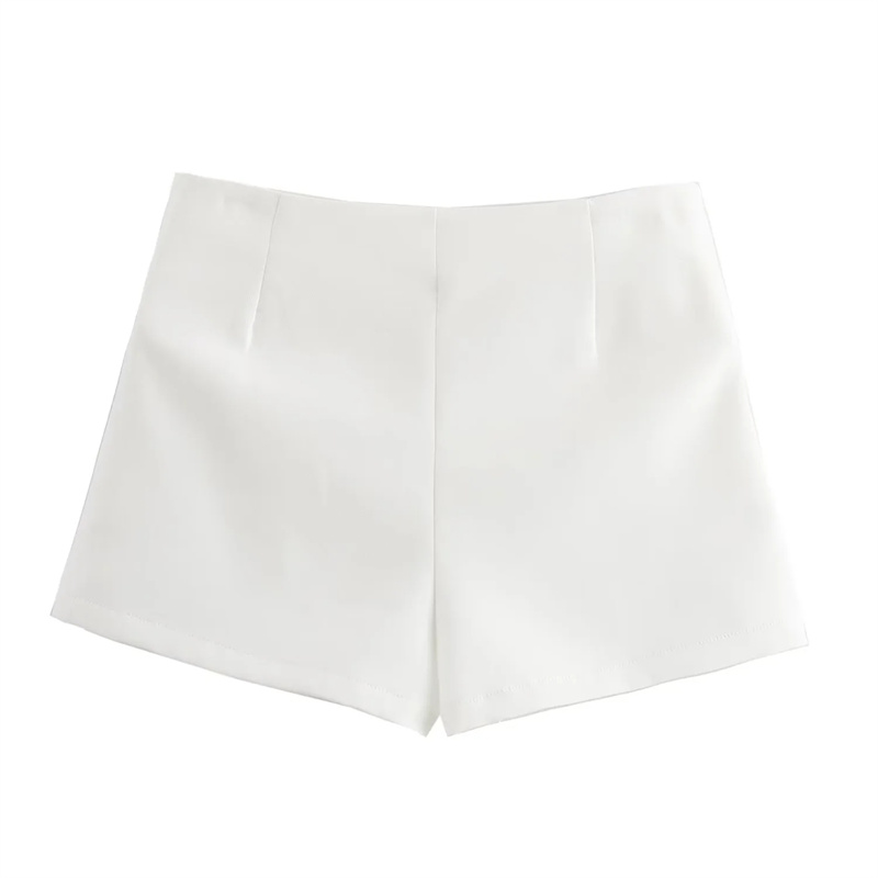 Jupe-short rose et blanche pour femme, mini-jupe tendance avec nœud, jupe courte fendue d'été, jupe-short taille haute pour femme