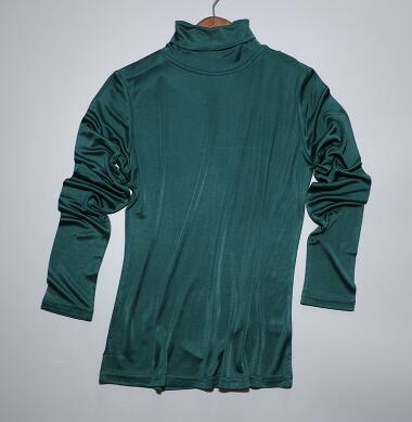 T-shirts basiques à col roulé en soie pour femmes, chemise en soie élastique TB1158