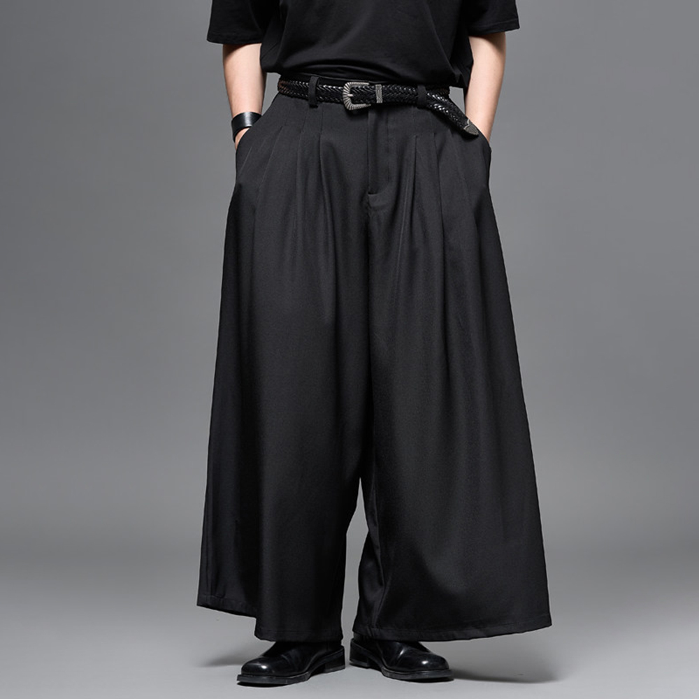 Pantalon large décontracté uni foncé pour homme, style streetwear japonais, mode jeune et urbaine, collection printemps 2026