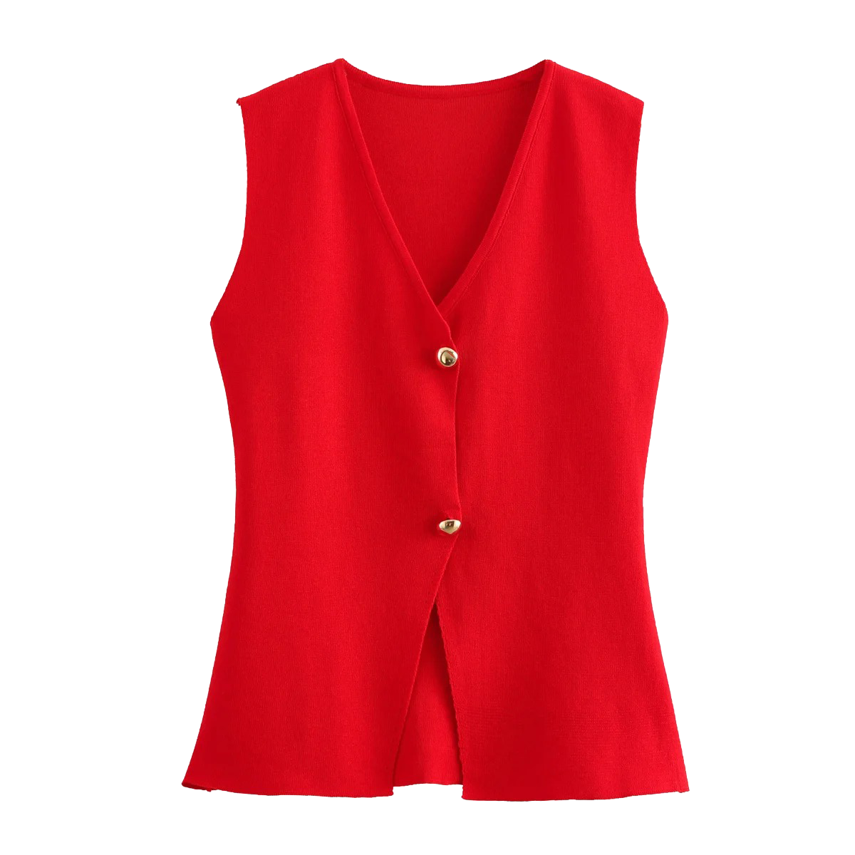 Tricot sans manches gilet femme bouton nouveau 2025 printemps recadrée gilets pour femmes Streetwear basique gilet haut femmes tricoté gilet pour les femmes
