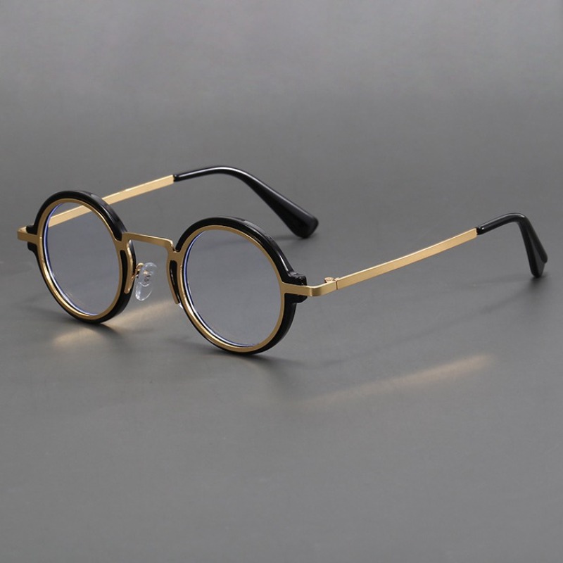 Lunettes à monture ronde tendance, Vintage, pour femmes et hommes, petite monture, blocage de la lumière bleue, lunettes de luxe de styliste