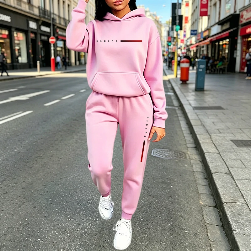 Vêtements pour femmes automne-hiver, ensembles de 2 pièces, sweat-shirts à capuche décontractés, tenues de sport, jogging, vêtements de sport, ensembles de pantalons pour femmes tendance