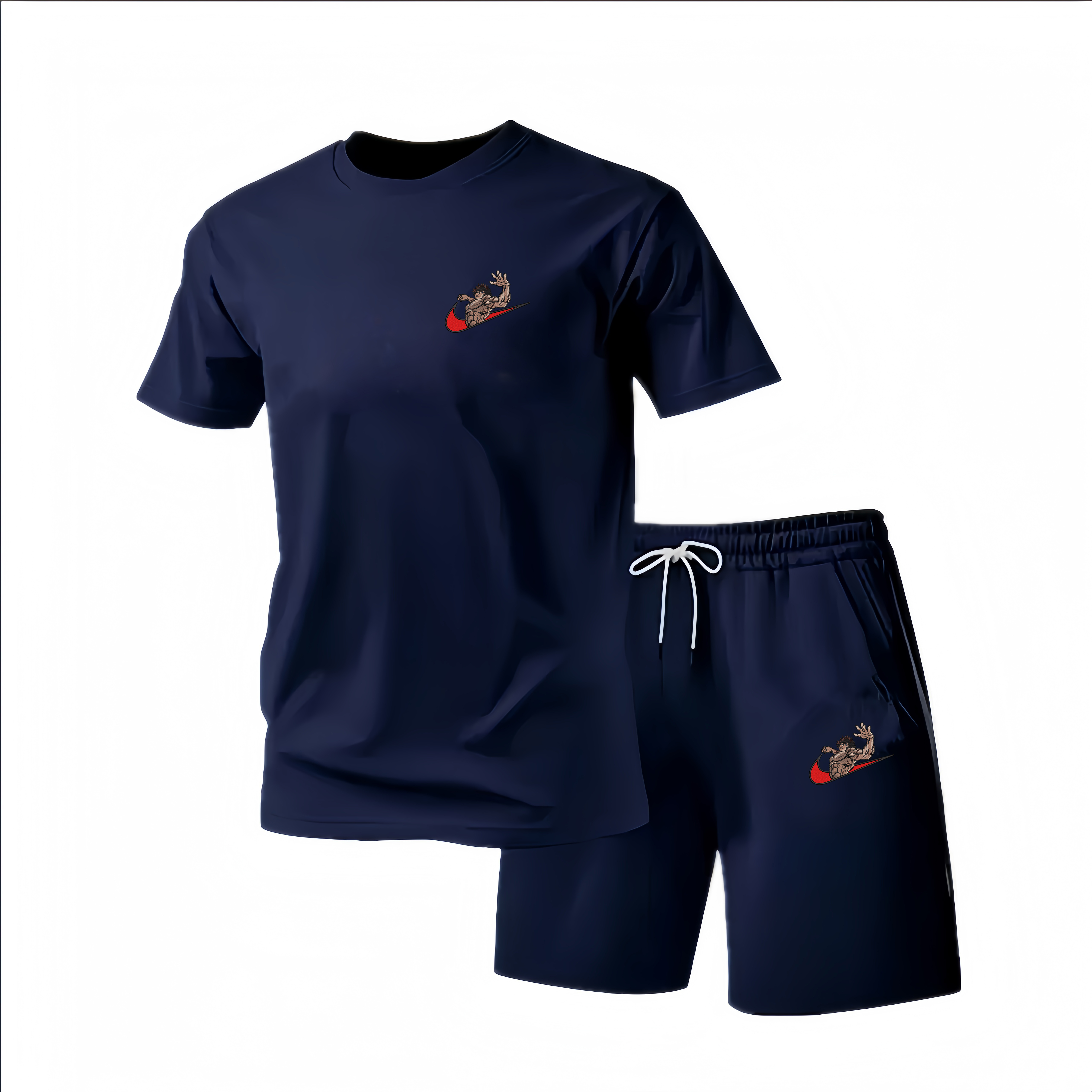 Nouvel ensemble de sport d'été pour homme : survêtement deux pièces tendance, idéal pour le fitness, la course et les loisirs, séchage rapide, manches courtes et short