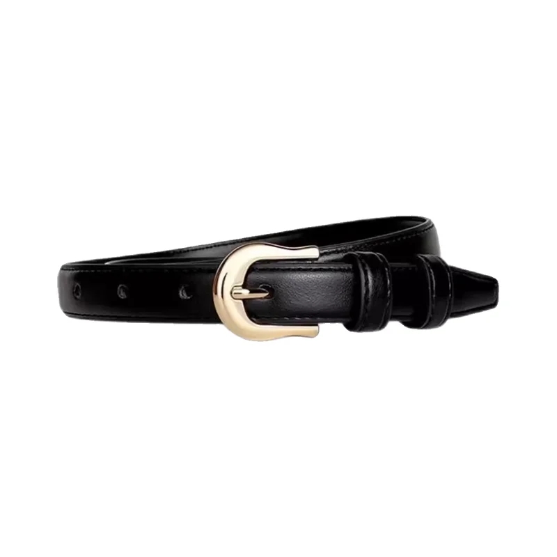 Ceinture d'été marron avec détails raffinés pour pantalon western, simple et polyvalente, accessoire de mode
