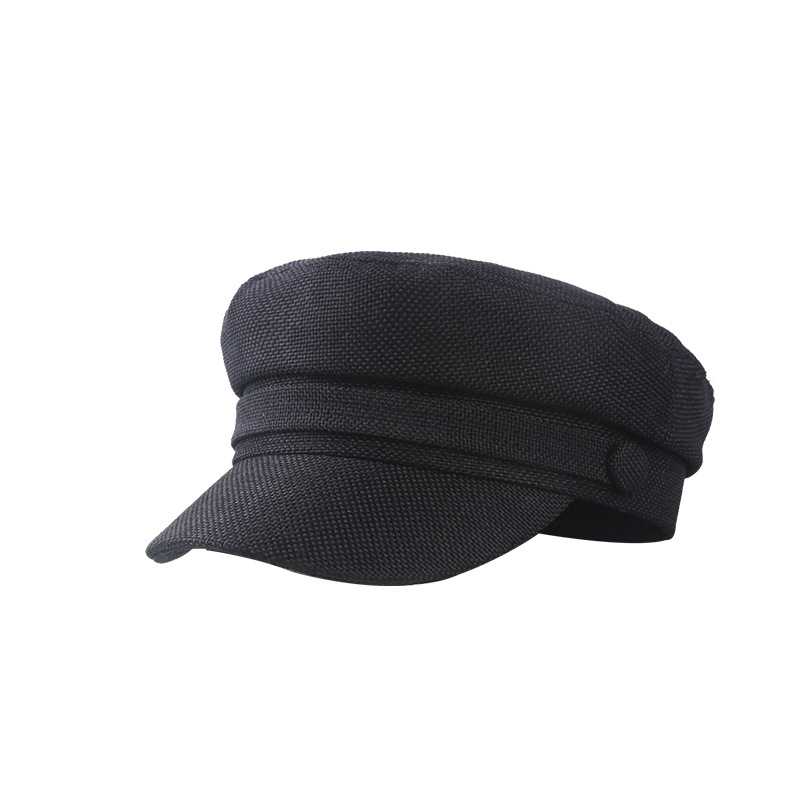 Chapeaux militaires en lin pour femmes et hommes, chapeaux de marin, casquette de capitaine à dessus plat, casquette de cadet de voyage, casquettes de la marine, été, automne