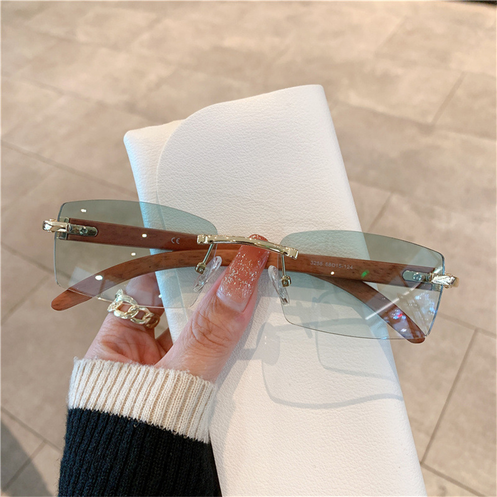 Lunettes de soleil rectangulaires sans bords, à la mode, populaires pour femmes et hommes, carrées, nuances d'été, lunettes de voyage UV400