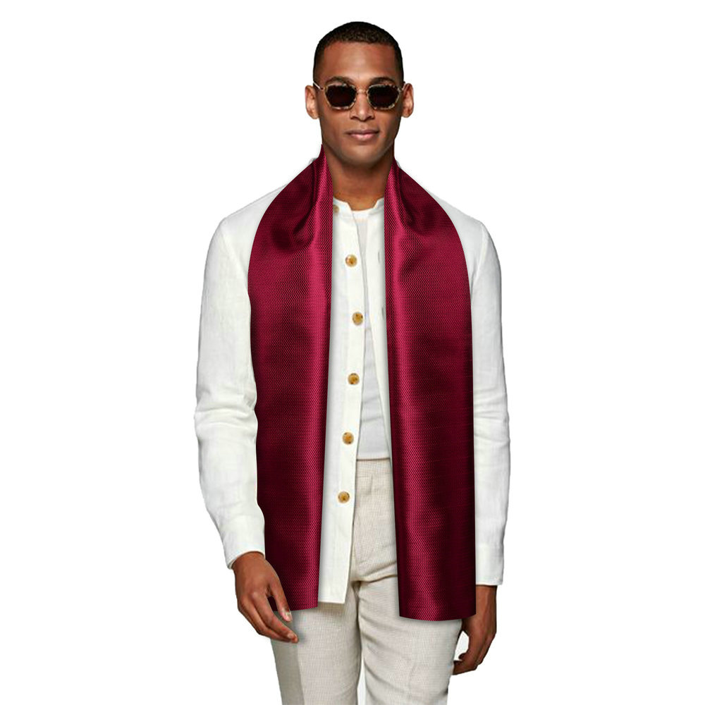 Écharpes pour hommes de couleur rouge, design élégant, printemps-automne, tissage de haute qualité, accessoires de costume, mariage, fête, affaires, 1051