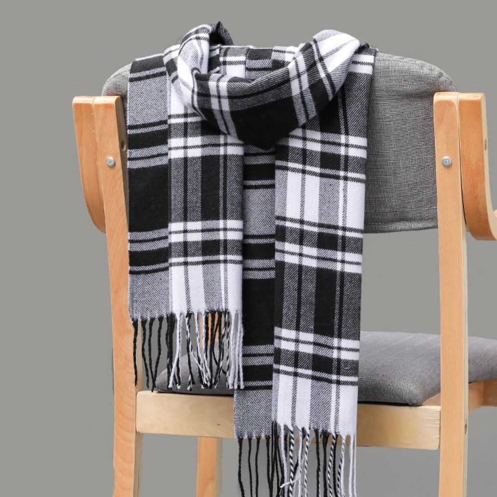 Hiver épais chaud hommes écharpe cachemire Plaid frangé glands affaires longue écharpe doux Style britannique Camping randonnée écharpe châle