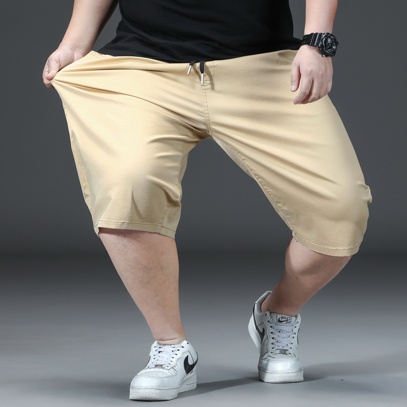 Short d'été grande taille pour hommes, ample, surdimensionné, pantalon moyen, fin, extensible, en coton, décontracté, longueur aux genoux, 42 44 46