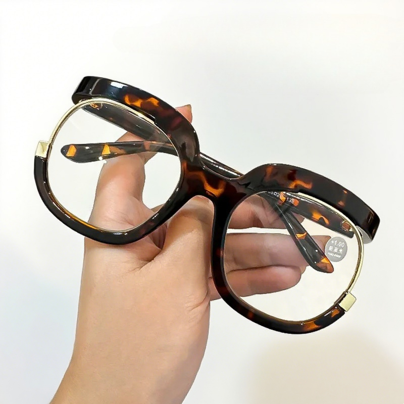 Lunettes de presbytie surdimensionnées pour femmes, Style INS, à la mode, bloquant la lumière bleue, lunettes de lecture, tendance, imprimé hibou, monture ronde