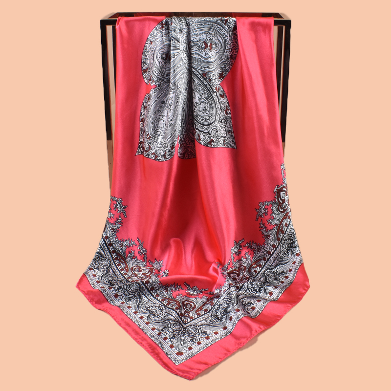 Foulard carré en Satin pour femmes, accessoire de plage d'été, à la mode, 90x90 pouces, multi-usage, serviette pour cheveux polyvalente, 1 pièce