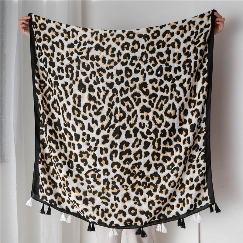 Châle en Viscose Imprimé Léopard et à Pois pour Femme, Écharpe de Haute Qualité, Étole Pashmina Douce, Casquettes Musulmanes, 16 Styles