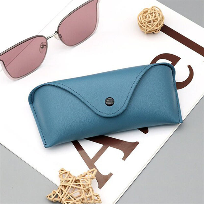 Boîte à lunettes d'été en cuir PU haut de gamme couleur unie, étui à lunettes de soleil et de vue résistant à la pression, sacs à lunettes