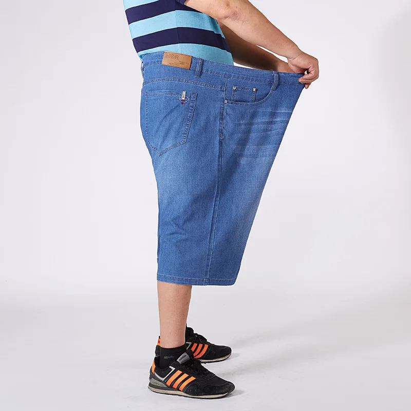 Short en Denim bleu pour homme, demi-pantalon taille haute, grande taille 44 46 48 52 56