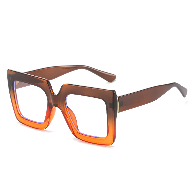 Monture de lunettes carrée populaire pour femmes, montures optiques à grande décoration pour dames