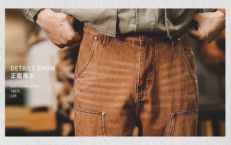 Pantalon de travail rétro pour homme, coupe droite ample, jean homme, nouvelle tendance 2026, marque classique, couleur café, pantalon harem baggy Y2K