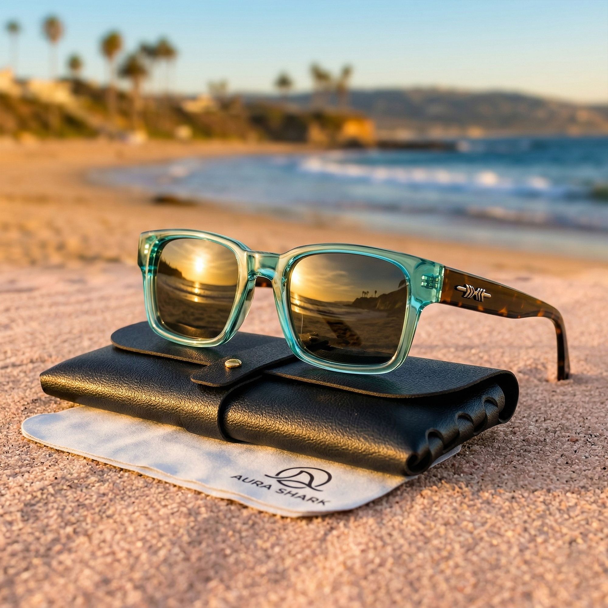 Lunettes de soleil polarisées carrées de qualité pour hommes, monture en métal, UV400, unisexes, pour voyages, randonnée, plage, pêche