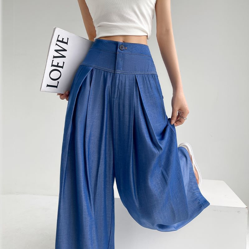 Jean Denim à Jambes Larges pour Femme, Taille Haute, Mince, Décontracté, Élégant, 3 Longueurs, Printemps Été
